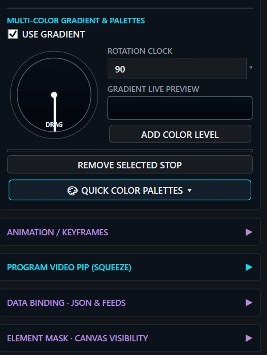 Visual Motion CG & Graphic Template Designer - Program Video PIP (Squeeze-Back) & Dynamic Masking
