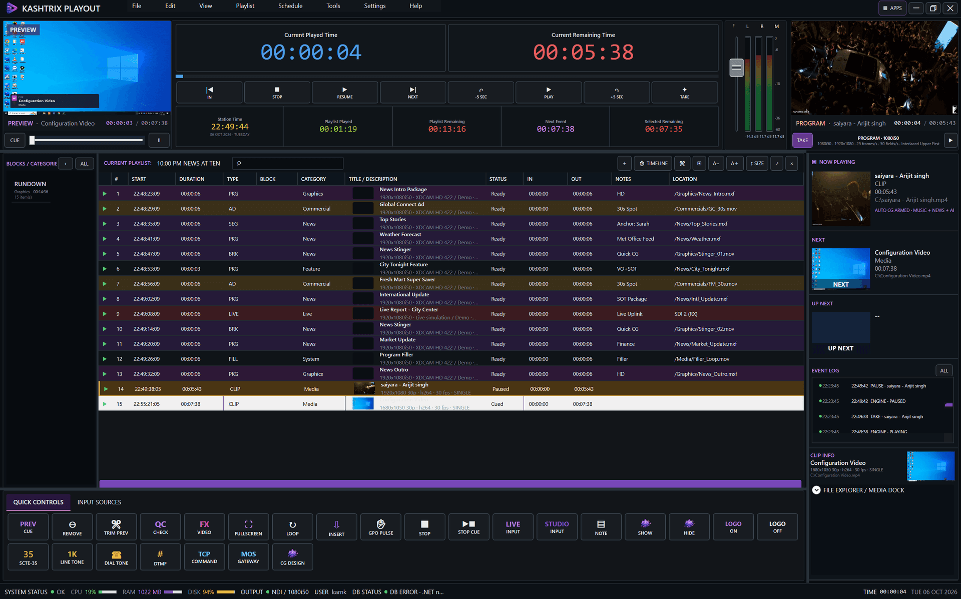Kashtrix Broadcast Playout Suite