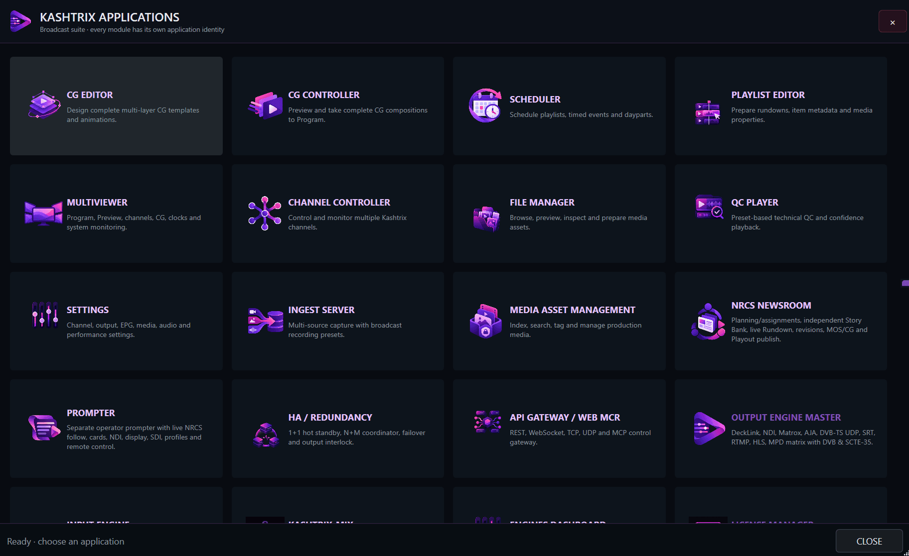 Master Control Playout & Compositor Engine - Unified Broadcast Suite Launcher